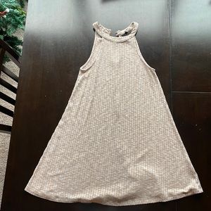 Tan high neck dress